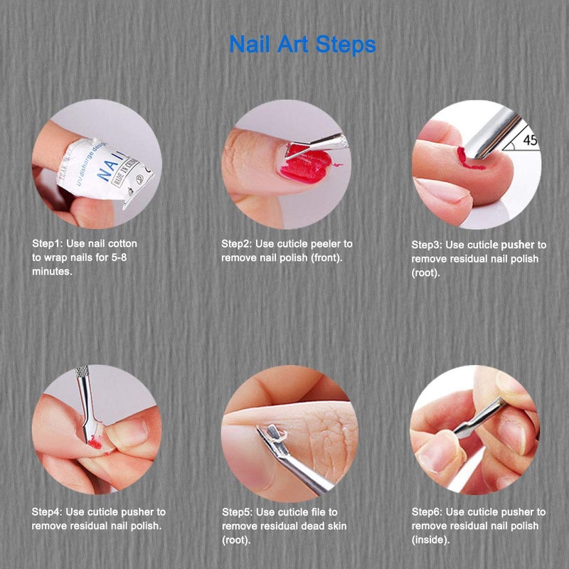 HIFAU Professional Cuticle Pusher and Cutter, Cuticle Trimmer & Cuticle Remover, 2-Piece Manicure Tools Set for Fingernail and Toenail - Image 4